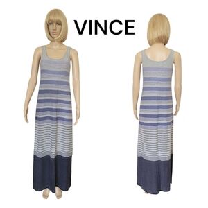 VINCE Striped Knitted Cotton Maxi Dress, XS, EUC